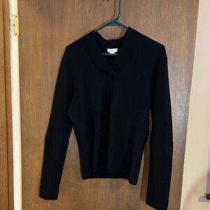 Investments Black V-Neck Sweater 100% Cashmere Size Large